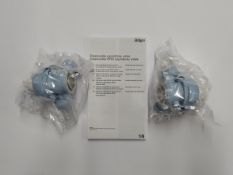 A box of ten as new Drager disposable RFID expiratory valves (REF: MP20108, EXP: 2026/12/31).