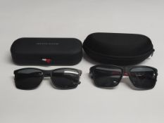 Two pairs of pre-owned prescription sunglasses; 1x Tommy Hilfiger, matte black with case (TH 1785 00