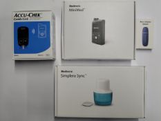 Mixed lot of as new Medtronic items to include MiniMed 780G Insulin Pump (REF: MMT-1895WW, EXP: 2027