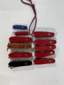 Ten pre-owned Victorinox Swiss Army penknives (over 18s only).