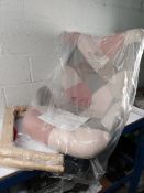 An as new Willow Pink Patchwork Accent Chair.