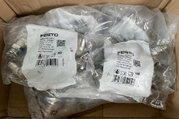 One hundred as new Festo NPQH-L-G12-Q12 pneumatic plug-in fittings.