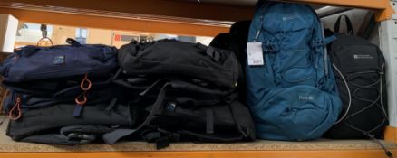 Fifteen Assorted Mountain Warehouse Backpacks.