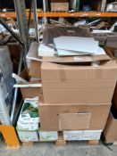 A quantity of stationary and related items to included laminate pouches, pens and sticky labels. (pa