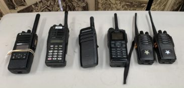 Six pre-owned two-way radios to include Motorola Wave TLK100, Motorola Wave TLK100, Motorola GP680,