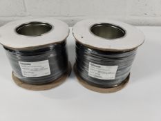 Two as new Concordia equipment wire, 16/0.2mm, black, 500m - EW16/0.2BLACK500M.