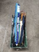 Fifteen Premium walking sticks and umbrellas to include Wimbledon and Tumi.