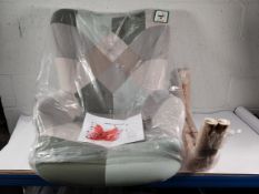 An as new Willow Blue Patchwork Accent Chair.