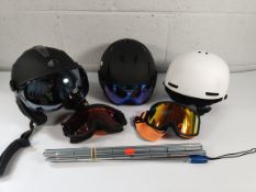 A quantity winter sports equipment to include Oakley MOD7 Pro helmet and Scott snow goggles.