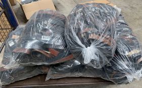 Five bags of assorted pre-owned belts.