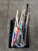 A quantity of sports equipment to include Britannia Wolf pool cue, Minnesota Fats the Hustler pool c