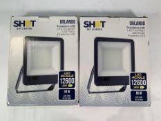Two Shot bolt lighting LED orlando floodlights, IP65, 90w, 12600 luman, boxed.