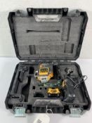 A pre-owned Dewalt laser 3 line laser level DCE89G (item has a smashed glass protector on vertical l