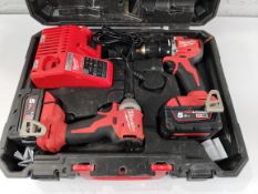 A pre-owned Milwaukee M18 BLCPP2A-502C power tool twin pack.