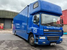 A 2006 DAF 2-axle HGV rigid body box van, 18000kg gross, 5880cc, diesel, VRN: MX06 EMF