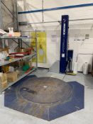 Robopac Masterplat low profile pallet wrapping machine with 270-degree ramp.