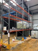 Three bays of pallet racking (stock in photo is not included).