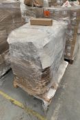 A pallet of small cardboard boxes, size: 380mm x 80mm x 80mm.