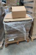 A pallet of cardboard boxes, size: 430mm x 400mm x 180mm.