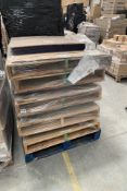 A pallet containing Deflecto hard floor chair mats, clear, size: 900mm x 900mm.