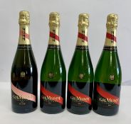 Three G.H.Mumm Champagnes 3 x 750ml and one G.H.Mumm Rose Champagne 1 x 750ml.