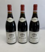Three Fleurie Les Moriers, Domaine Chignard 2018 red wine 3 x 750ml.