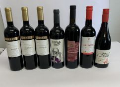 Seven assorted red wines to include Barronte Finco Rioja 3 x 750ml, Chronic Cellars Purple Paradise