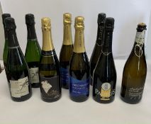 Three Jacques Chaput Le Mythic champagne 3 x 750ml and six assorted sparkling white wines 6 x 750ml.