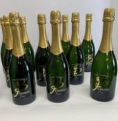 Twelve B De Bonhoste cremant De Bordeaux brut white sparkling wine 12 x 750ml.