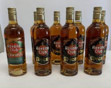Eight Havana Club Cuban spiced rum 8 x 700ml.