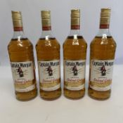 Four Captain Morgan Original Spiced Gold rum 4 x 1Ltr.