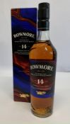 Bowmore 14yr single malt Scotch whisky 700ml.