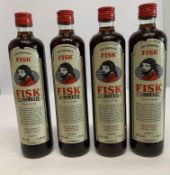 Four original Fisk The Classic Spirits 4 x 700ml.