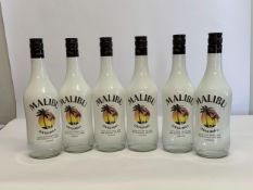 Six Malibu original made with white rum and coconut flavour liqueur 6 x 700ml.