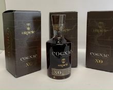 Three Oracle Cognacs XO 3 x 700ml.