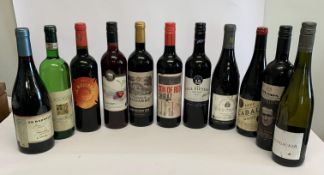 Eleven assorted red/white wines to include 19 Crimes The Uprising red wine 750ml, The Full Fifteen B