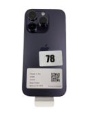 Pre-owned Apple iPhone 14 Pro A2890 256GB in Deep Purple (iCloud unlocked. Battery health: 100%) (Ch