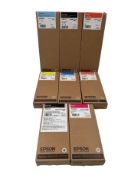 Assorted Epson UltraChrome Ink Cartridges.