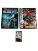 Three retro games: Mastertronic Wing Commander - Commodore 64 (1986), Capcom Street Fighter II - Com