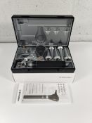 An as new Riester 3.5v xenon otoscope with C-handle, comes with two lithium batteries (REF: 3860).