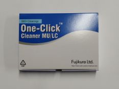 Five boxes of as new Fujikura One-Click Cleaner MU/LC (5 units per box).