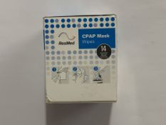Sixteen boxes of as new Resmed CPAP Mask Wipes (REF: 61919, 14 sachets per box)