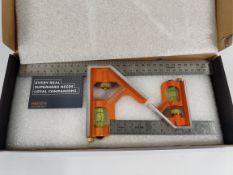 Six as new Presch 10110 combination square sets, 150mm and 300mm metric.
