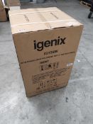 A boxed Igenix freestanding under counter 55cm fridge with ice box in white IG155W (sold as seen).