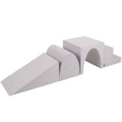 A KiddyMoon foam playground set, grey (stock image).