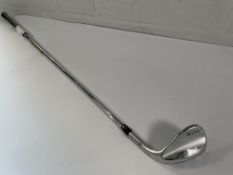 An as new Cleveland RTZ Tour satin wedge, 58 - Mid 10, RH, Dynamic Gold Spinner Wedge shaft.