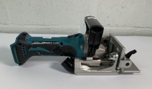 A pre-owned 2021 Makita DPJ180 biscuit joiner body only.