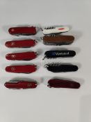 Ten pre-owned Victorinox Swiss Army penknives (over 18s only).