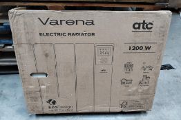 An ATC VAR1200 Varena thermal electric radiator 1200W, oil filled, outer packaging has marks, box se