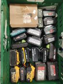 Twenty five pre-owned power tool batteries to include Dewalt, Milwauke, Hilti and Makita.